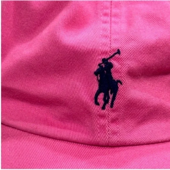 Ralph Lauren Vibrant Pink Cap with Navy Logo - Picture 3 of 10